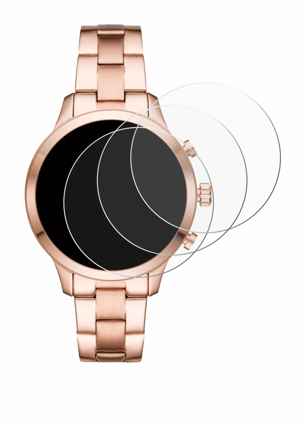 Image de l'appareil Michael Kors Access Runway (41 mm) avec une grande variété de protections d'écran.