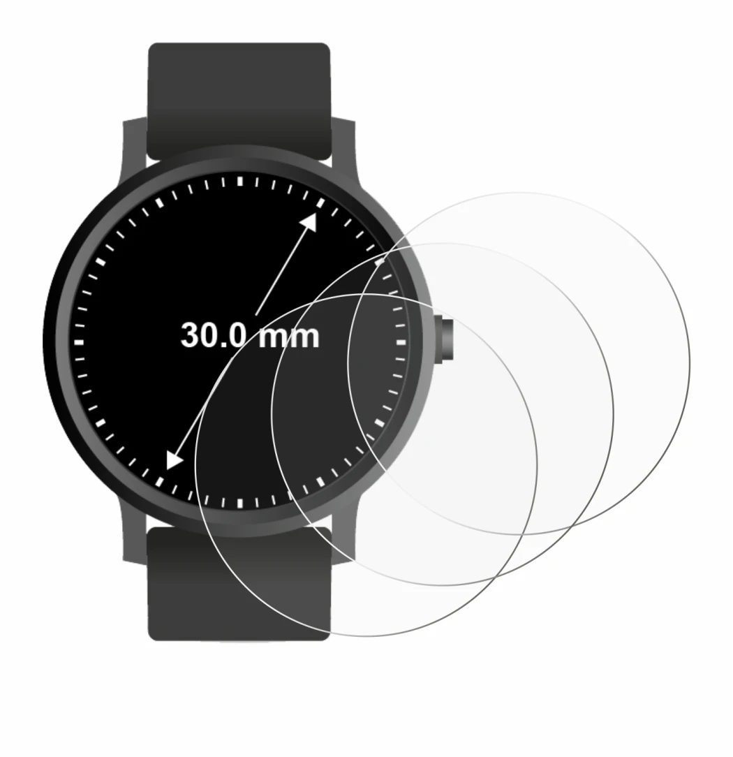 Image de l'appareil Circulaire Displays (ø: 30 mm) avec une grande variété de protections d'écran.