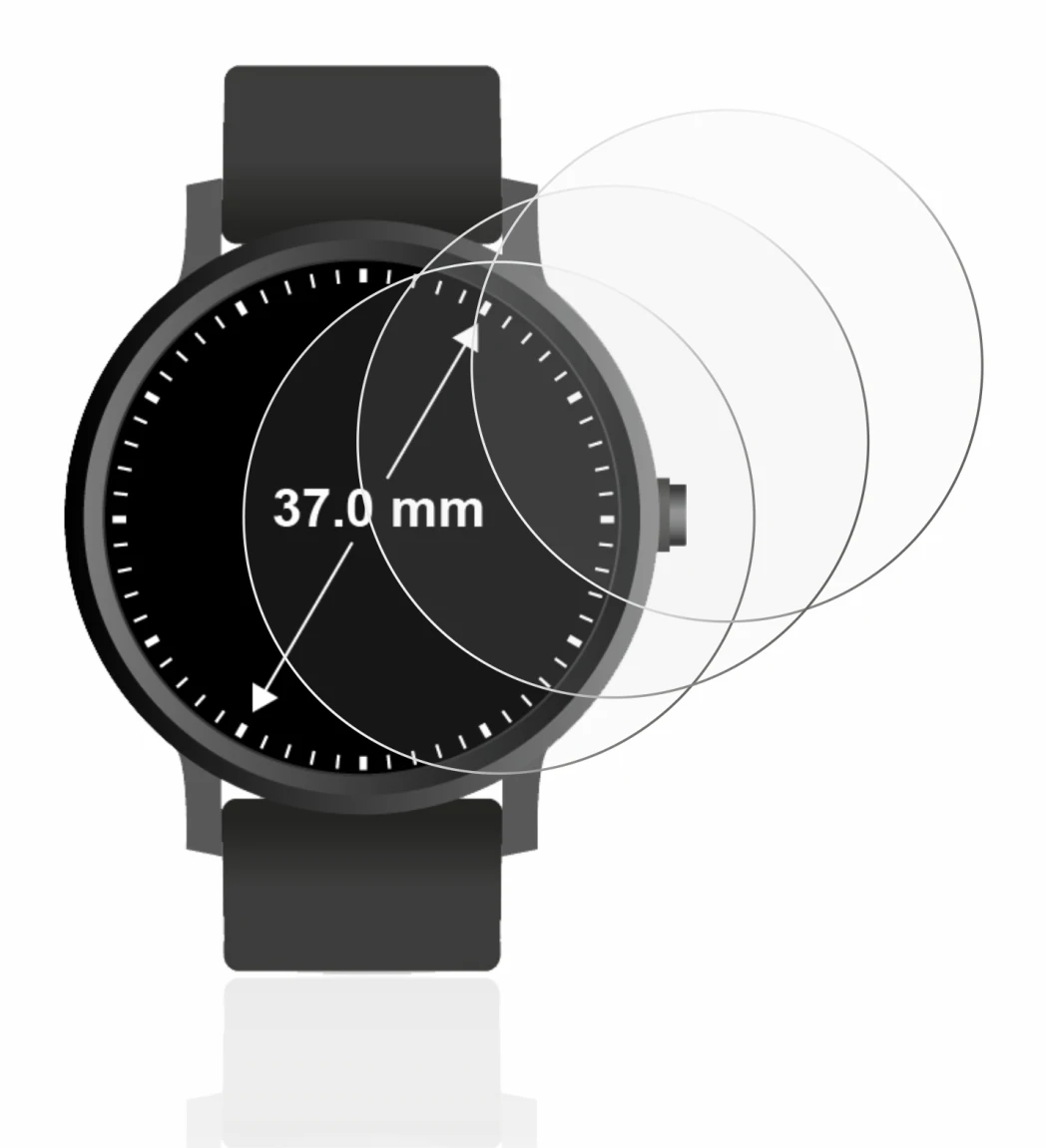 Image de l'appareil Circulaire Displays (ø: 37 mm) avec une grande variété de protections d'écran.