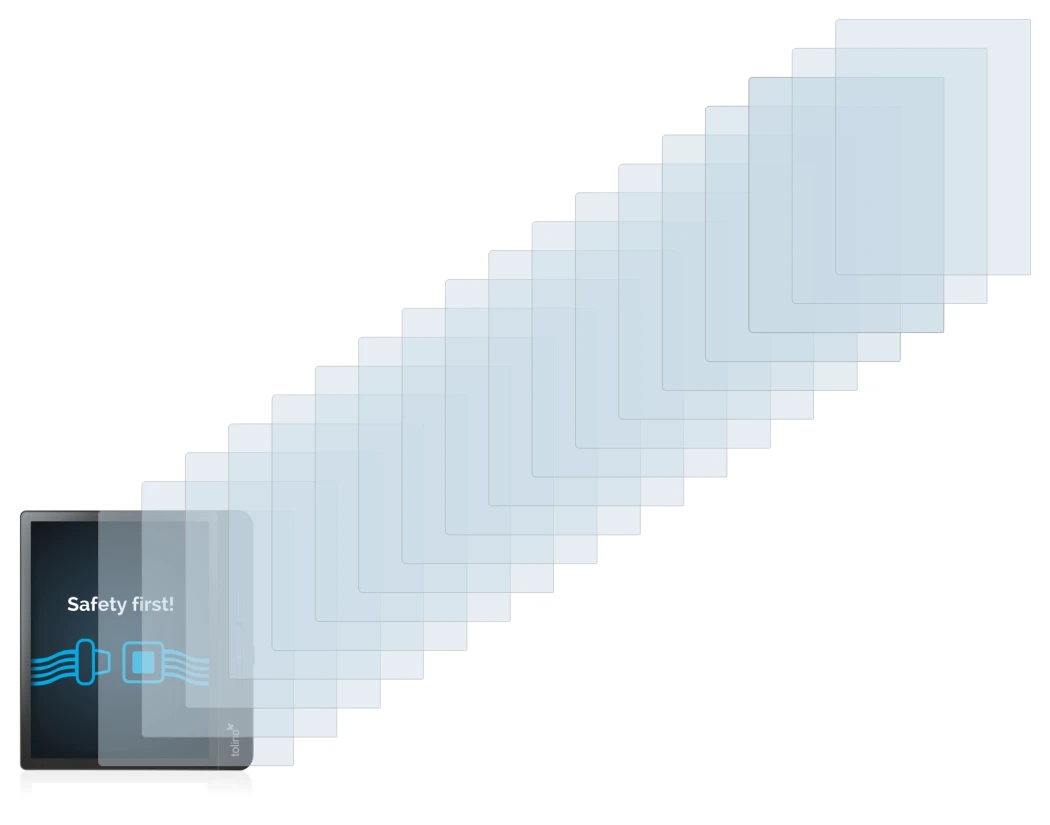 Image de l'appareil Tolino Epos 2 avec une grande variété de protections d'écran.