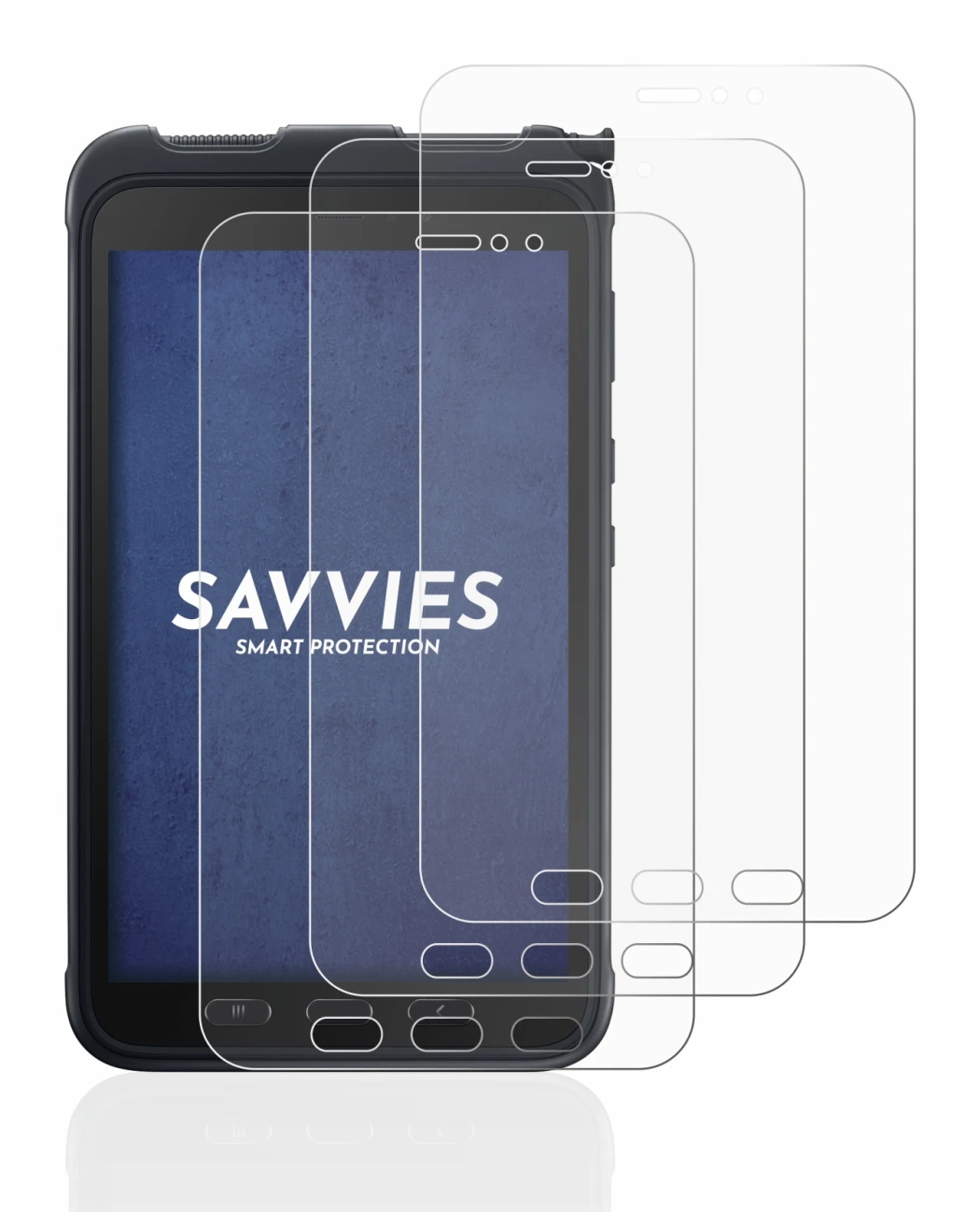 Image de l'appareil Samsung Galaxy Tab Active 3 avec une grande variété de protections d'écran.