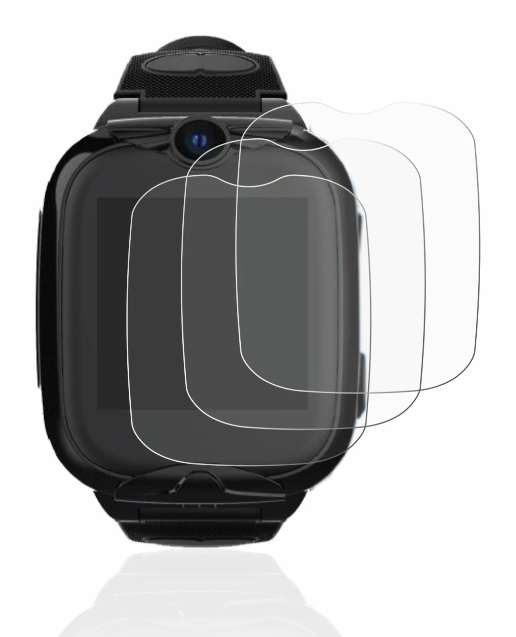 Image de l'appareil Xplora Go 2 avec une grande variété de protections d'écran.