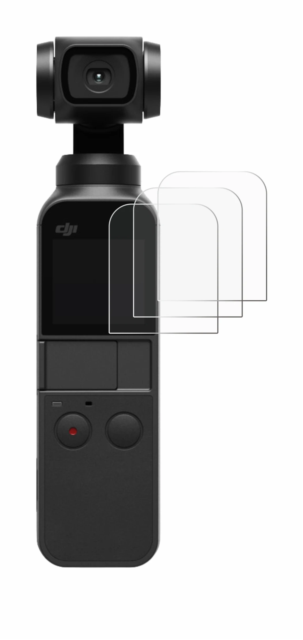 Image de l'appareil DJI Osmo Pocket 2 avec une grande variété de protections d'écran.