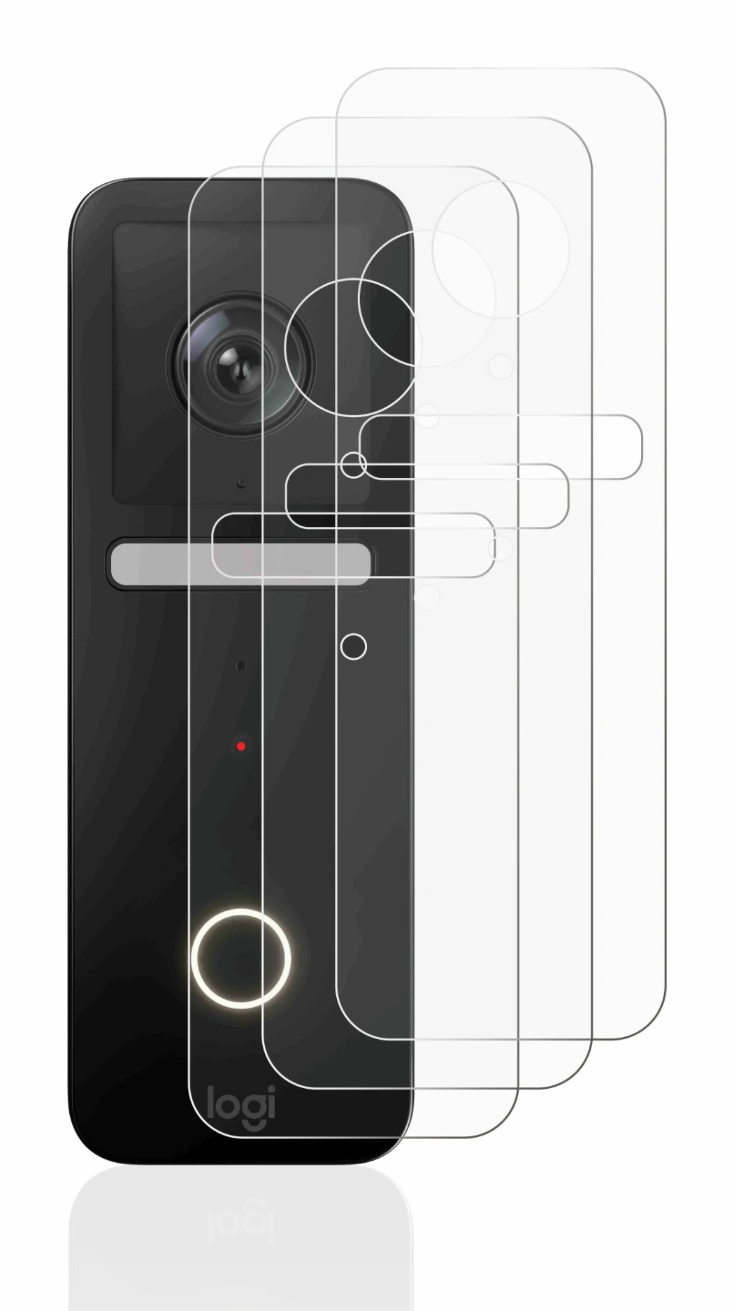 Image de l'appareil Logitech Circle View Doorbell avec une grande variété de protections d'écran.