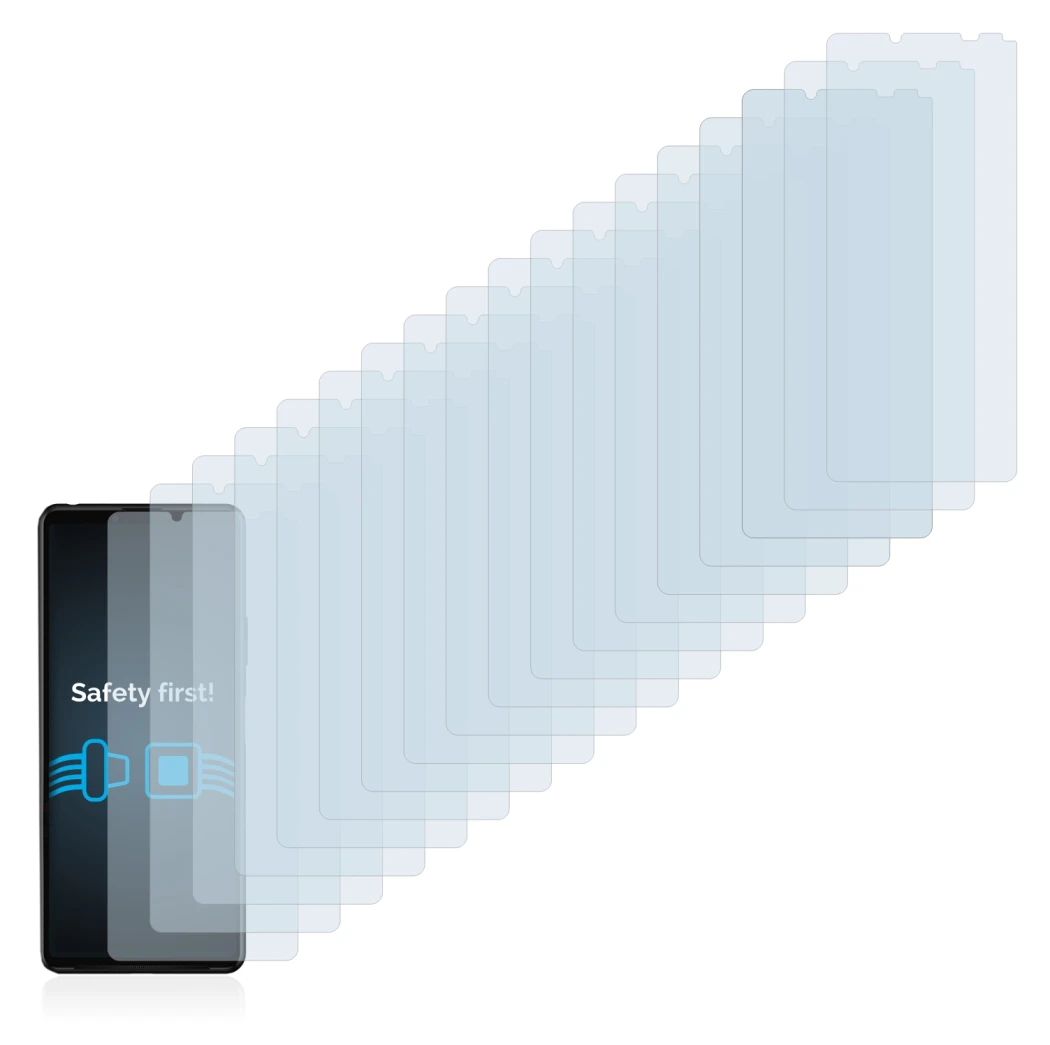 Image de l'appareil Sony Xperia 10 III avec une grande variété de protections d'écran.