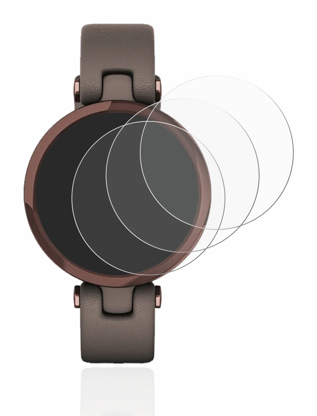 Image de l'appareil Garmin Lily avec une grande variété de protections d'écran.