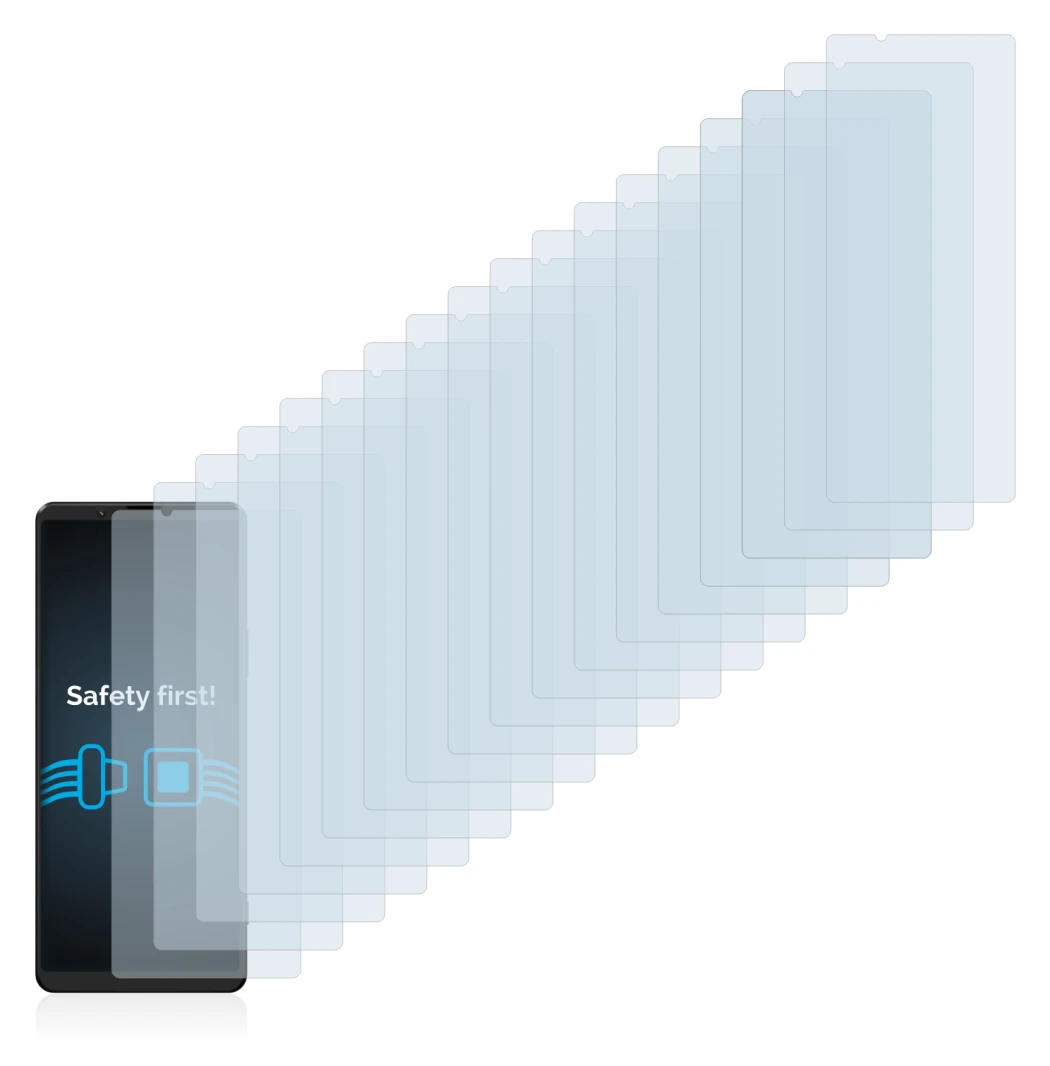 Image de l'appareil Sony Xperia 1 III avec une grande variété de protections d'écran.