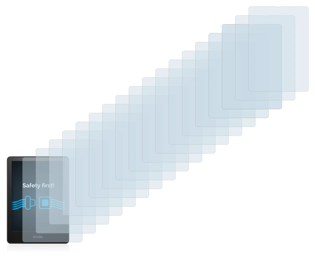 Image de l'appareil Amazon Kindle Paperwhite 2021 Signature Edition avec une grande variété de protections d'écran.