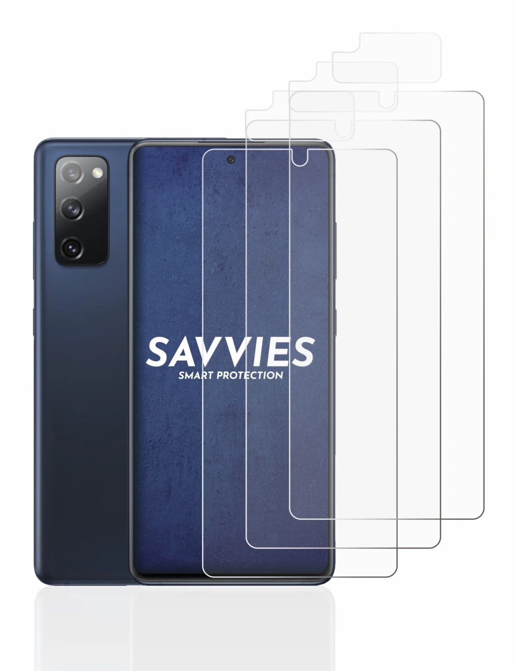 Image de l'appareil Samsung Galaxy S20 FE (Avant+Caméra) avec une grande variété de protections d'écran.