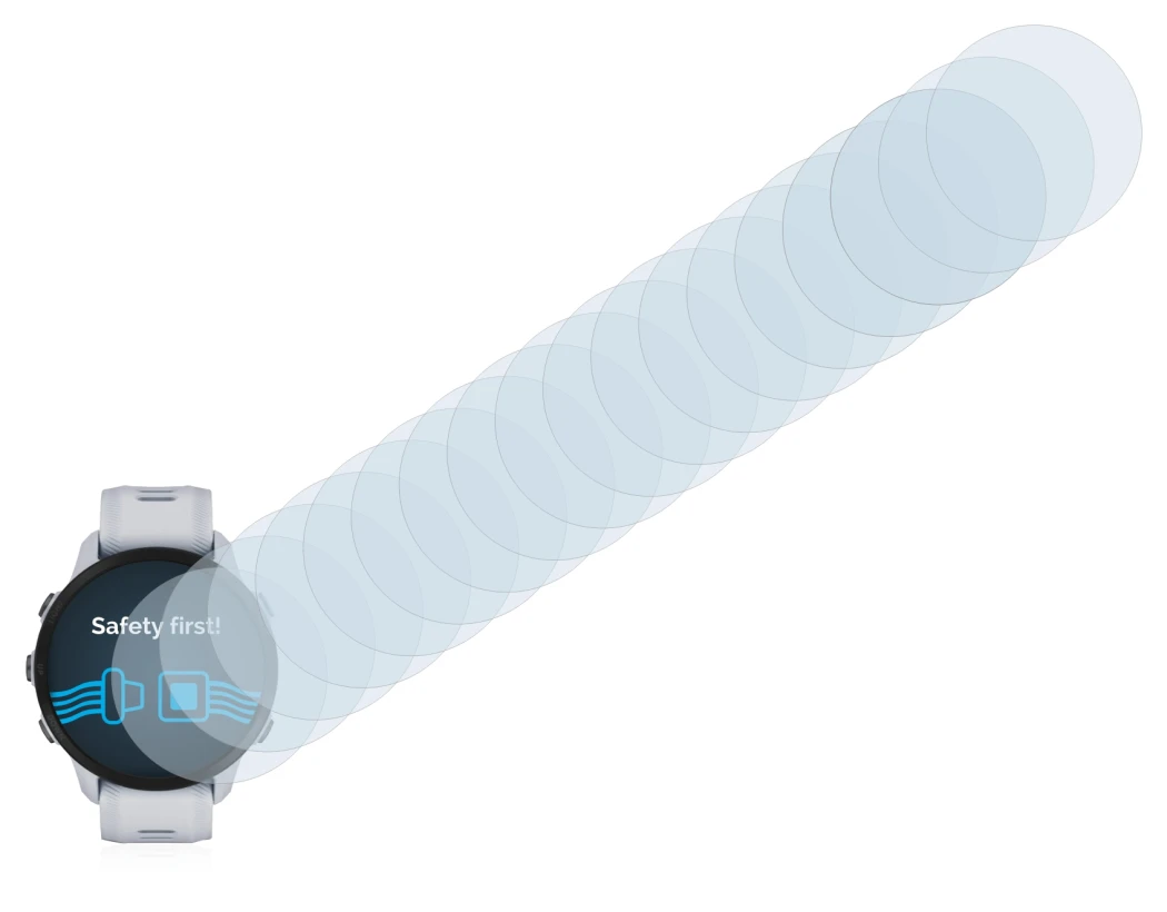 Image de l'appareil Garmin Forerunner 955 Solar avec une grande variété de protections d'écran.