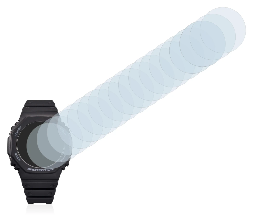 Image de l'appareil Casio G-Shock GA-B2100 avec une grande variété de protections d'écran.