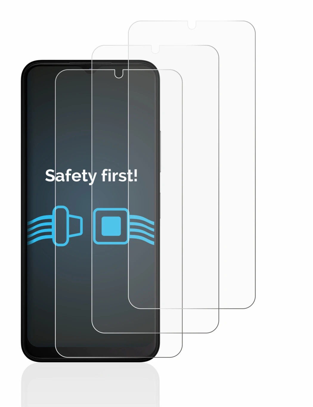Image de l'appareil Nokia C32 avec une grande variété de protections d'écran.