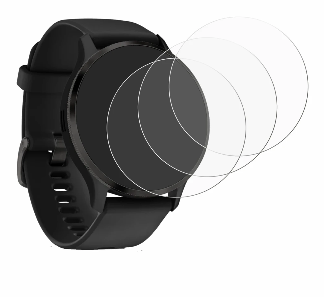 Image de l'appareil Garmin Venu 3S avec une grande variété de protections d'écran.
