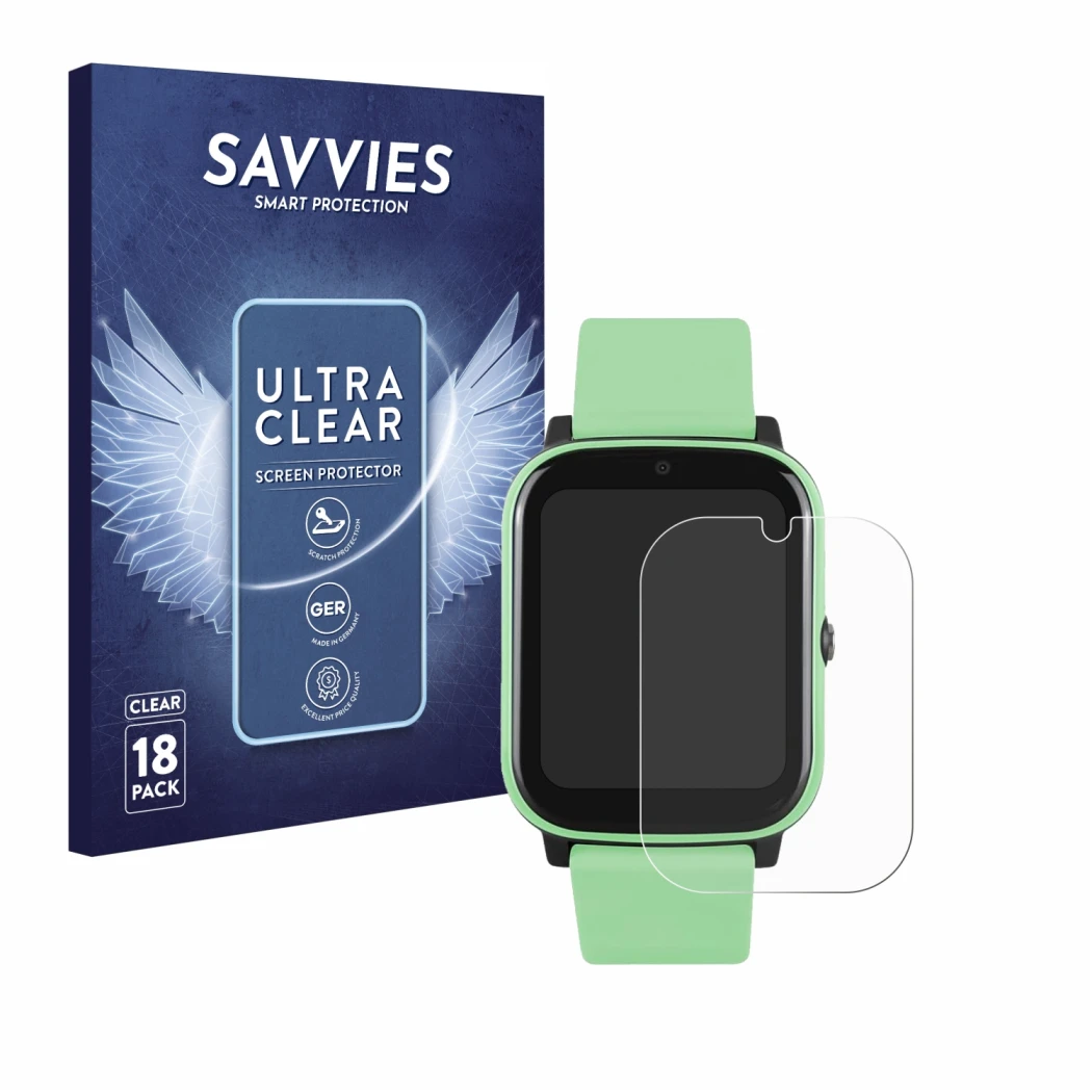 Face avant d’un emballage produit avec le logo de la marque Savvies. À côté, l’appareil One2Track Connect NEXT est représenté 