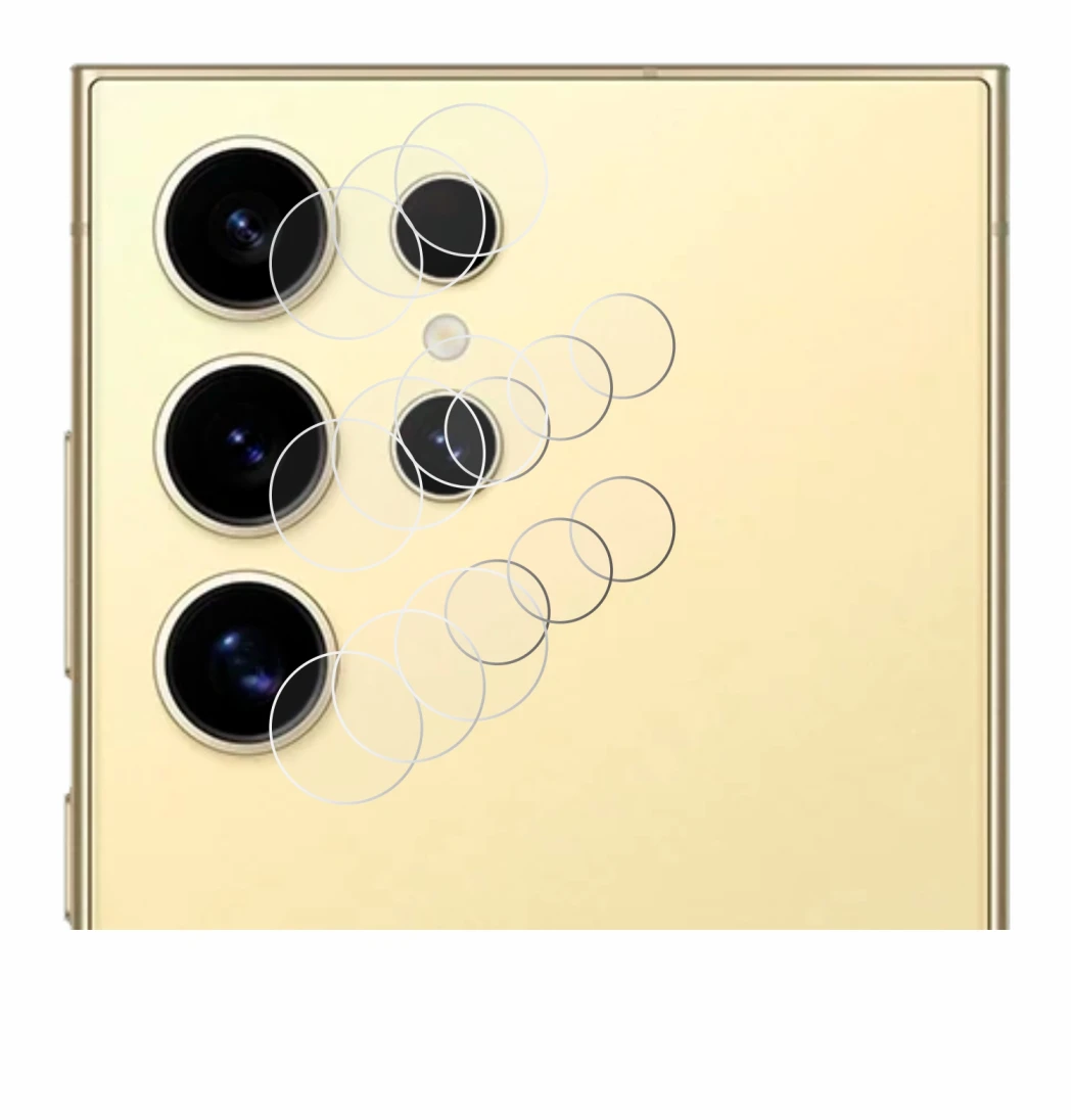 Image de l'appareil Samsung Galaxy S24 Ultra (Caméra UNIQUEMENT) avec une grande variété de protections d'écran.