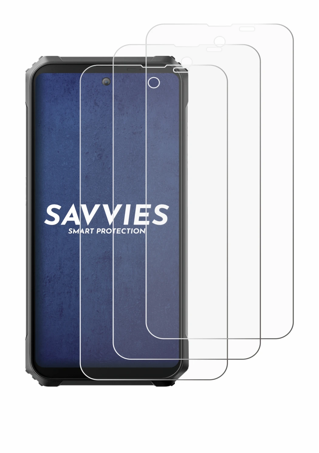 Image de l'appareil Blackview BL8000 5G avec une grande variété de protections d'écran.