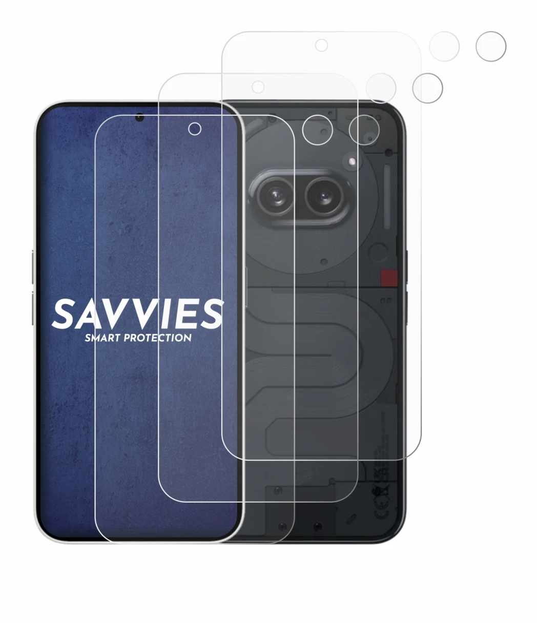 Image de l'appareil Nothing Phone (2a) (Avant+Caméra) avec une grande variété de protections d'écran.