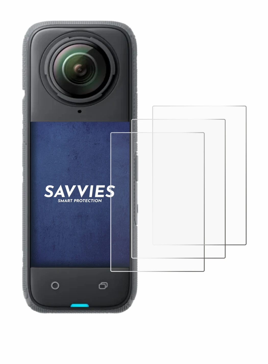 Image de l'appareil Insta360 X4 avec une grande variété de protections d'écran.