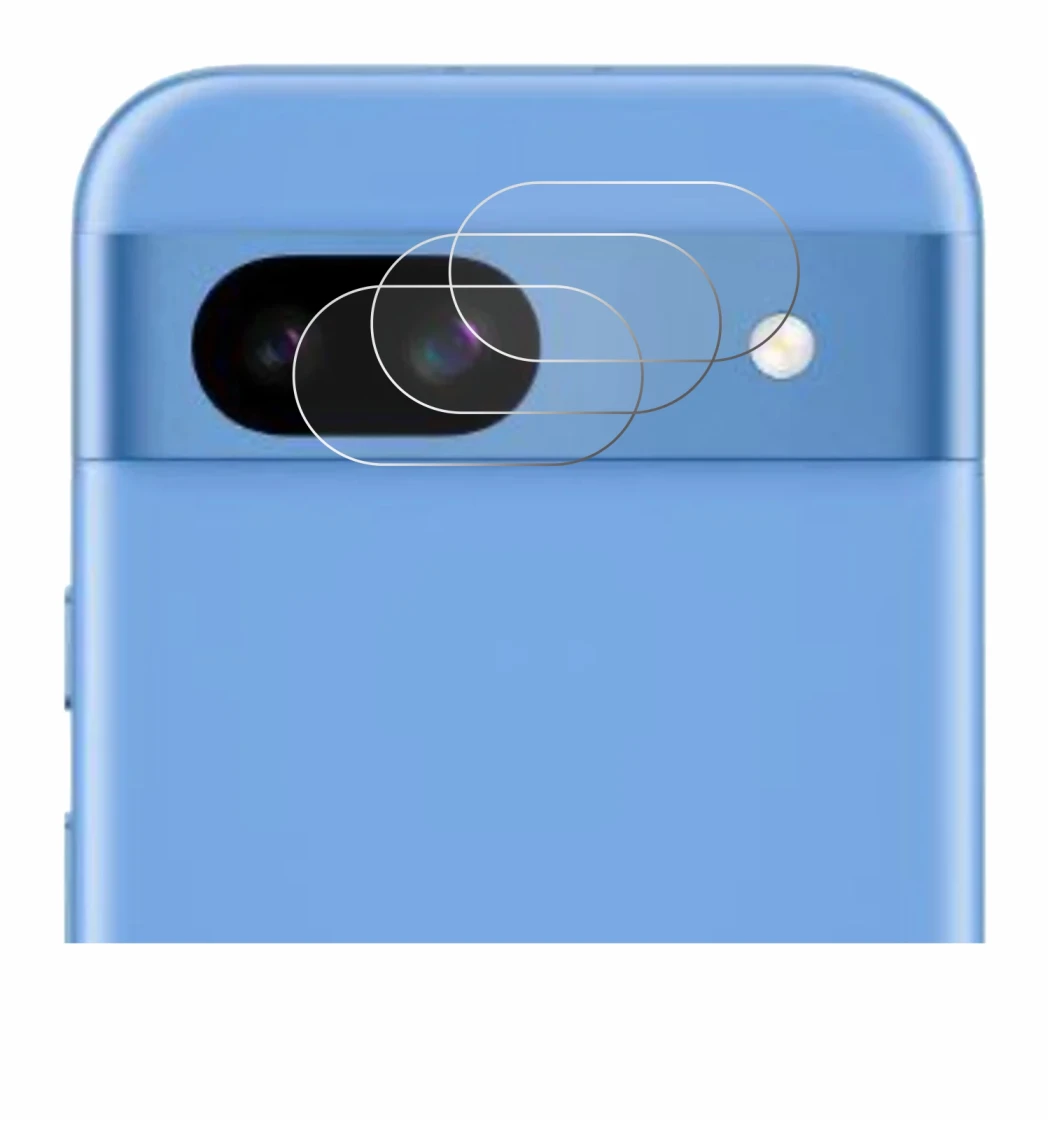 Image de l'appareil Google Pixel 8a (Caméra UNIQUEMENT) avec une grande variété de protections d'écran.