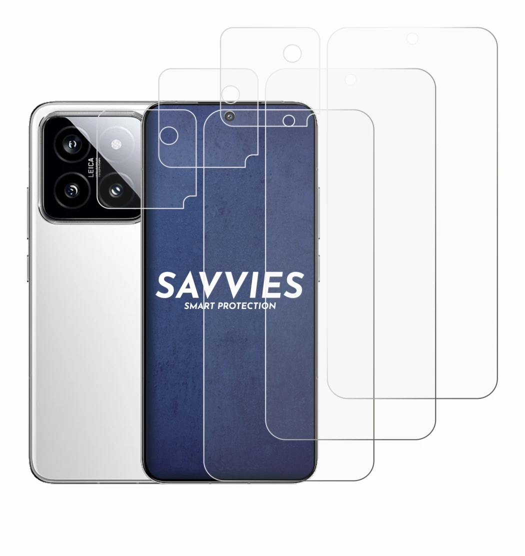 Image de l'appareil Xiaomi 14 (Avant+Caméra) avec une grande variété de protections d'écran.