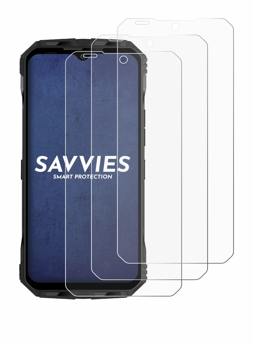 Image de l'appareil Doogee V Max Plus avec une grande variété de protections d'écran.