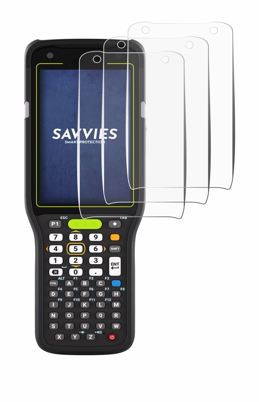Image de l'appareil Zebra MC3400 avec une grande variété de protections d'écran.