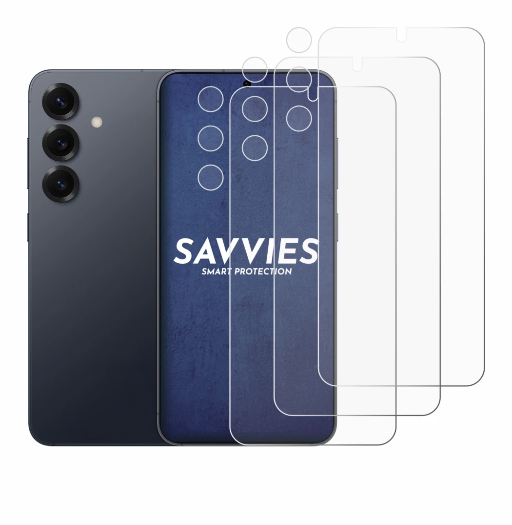 Image de l'appareil Samsung Galaxy S25 Plus (Avant+Caméra) avec une grande variété de protections d'écran.