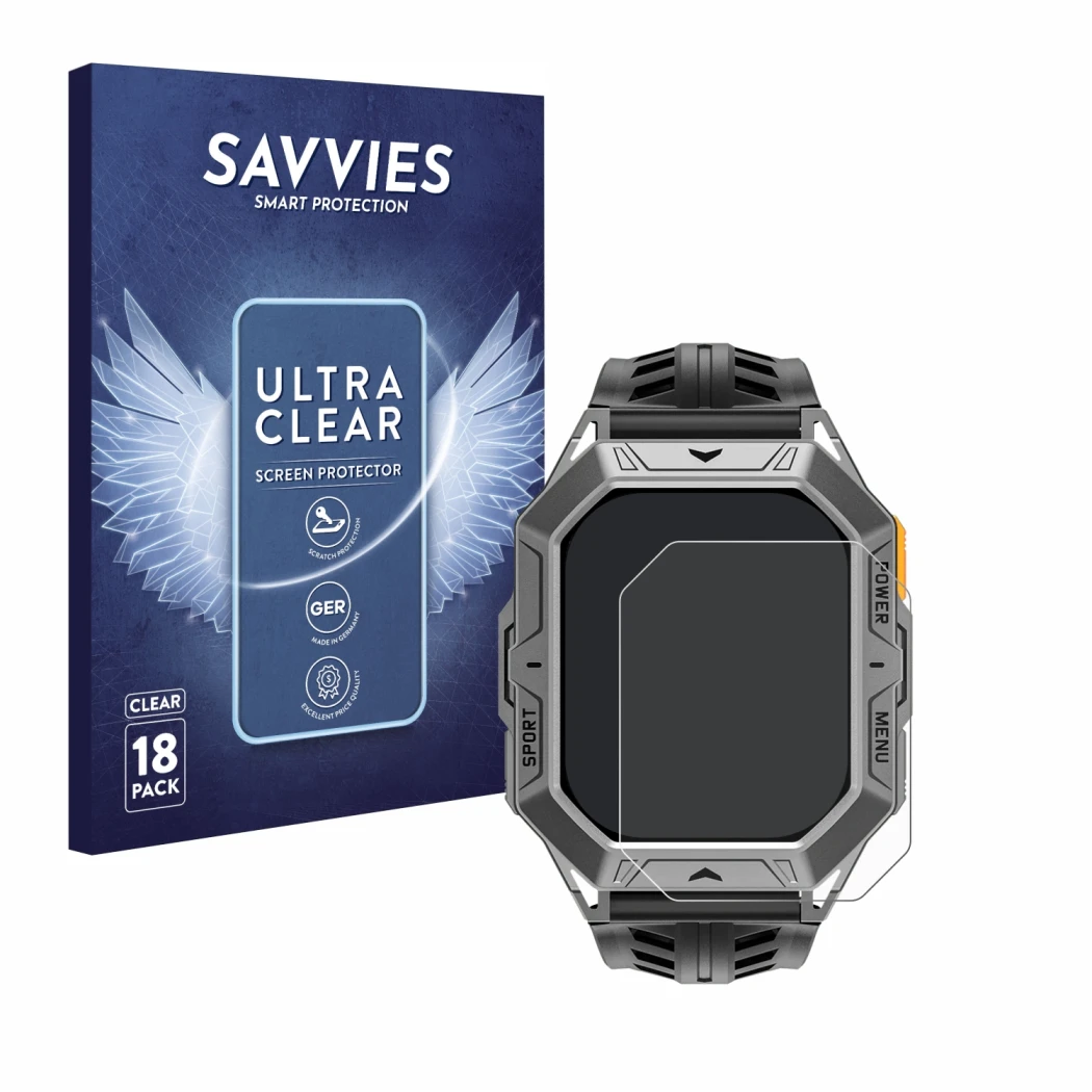 Face avant d’un emballage produit avec le logo de la marque Savvies. À côté, l’appareil Stahlgear Thor 2.0 est représenté avec