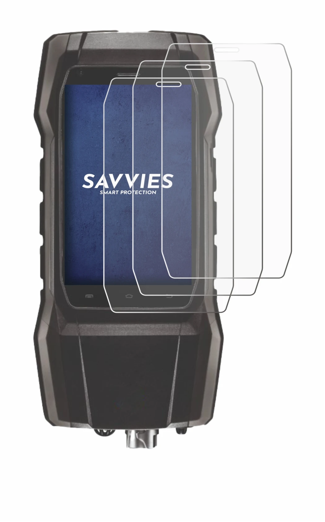 Image de l'appareil Testo 300 avec une grande variété de protections d'écran.