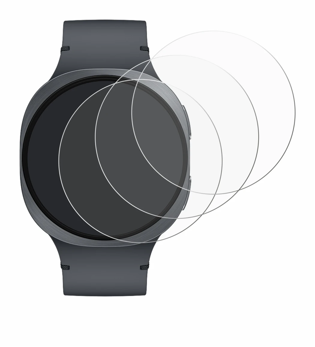 Image de l'appareil Samsung Galaxy Watch 8 (44 mm) avec une grande variété de protections d'écran.