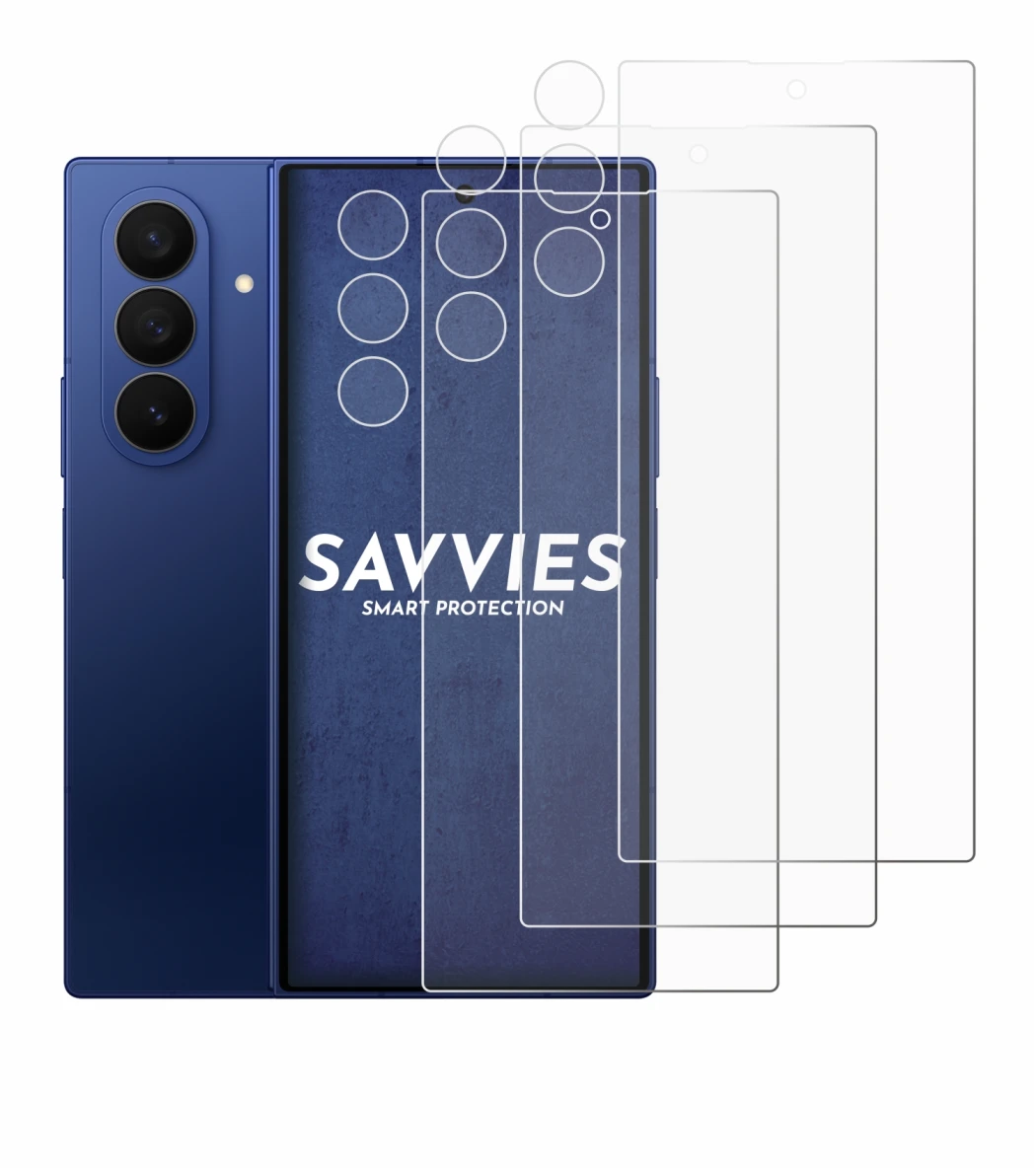 Image de l'appareil Samsung Galaxy Z Fold 7 (Avant+Caméra) avec une grande variété de protections d'écran.