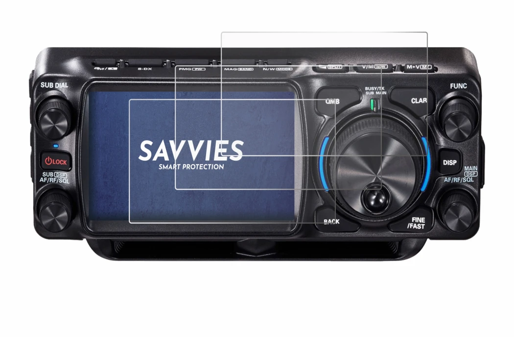 Image de l'appareil Yaesu FTX-1 avec une grande variété de protections d'écran.
