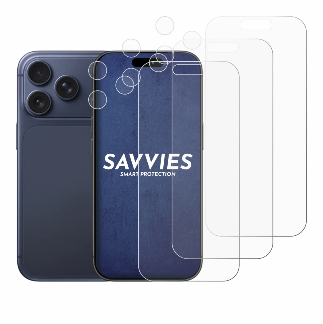 Image de l'appareil Apple iPhone 17 Pro (Avant+Caméra) avec une grande variété de protections d'écran.