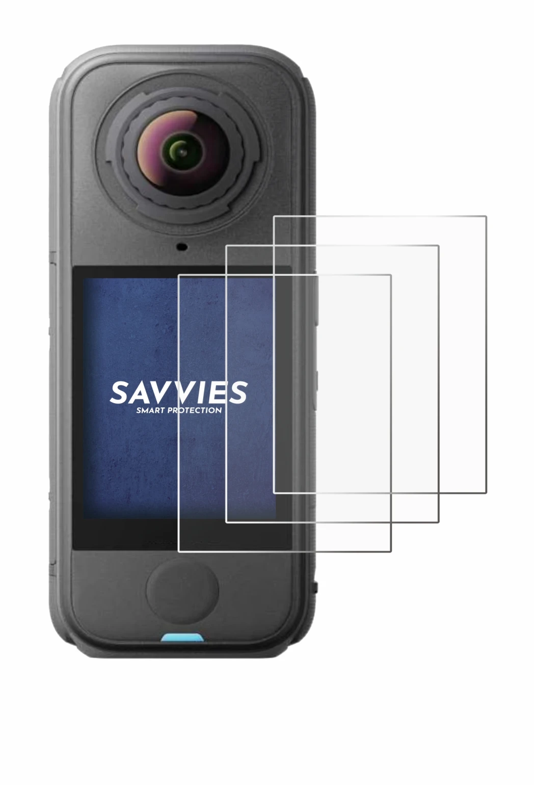 Image de l'appareil Insta360 X4 Air avec une grande variété de protections d'écran.