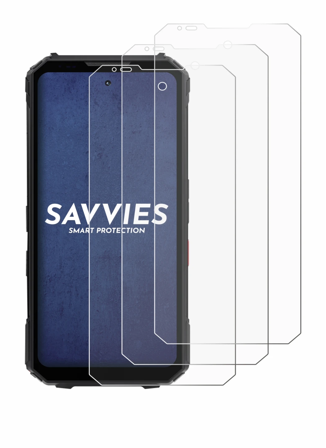 Image de l'appareil Doogee V Max LR avec une grande variété de protections d'écran.