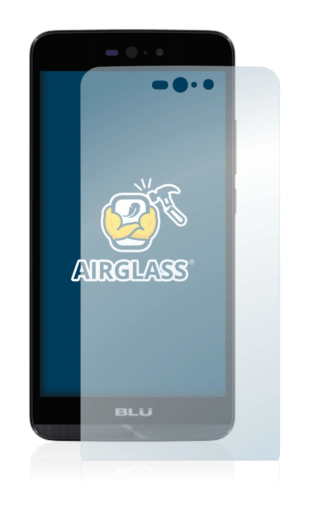 Image de l'appareil BLU Dash X LTE avec une grande variété de protections d'écran.