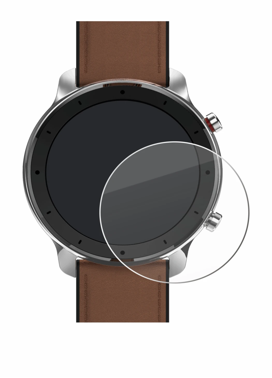 Image de l'appareil Huami Amazfit GTR (47 mm) avec une grande variété de protections d'écran.