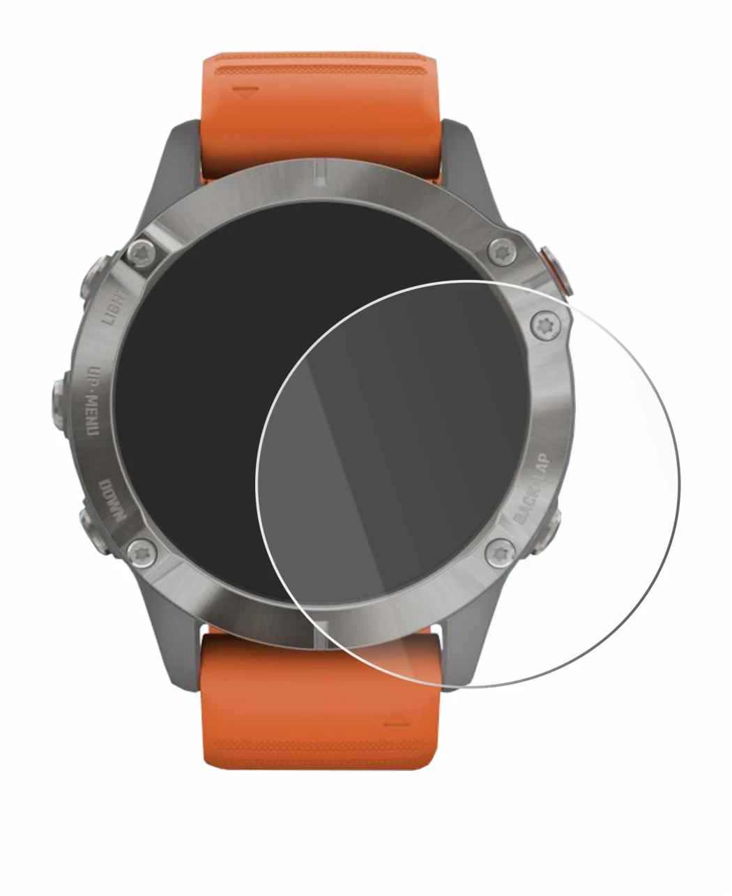 Image de l'appareil Garmin Fenix 6 Pro avec une grande variété de protections d'écran.