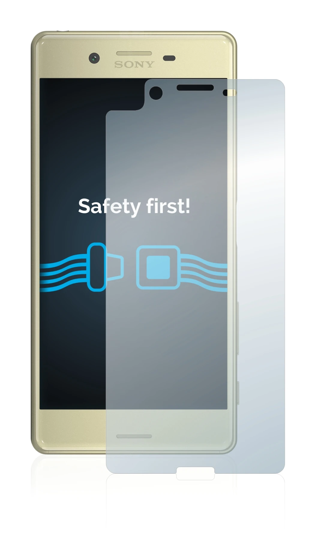 Image de l'appareil Sony Xperia X avec une grande variété de protections d'écran.