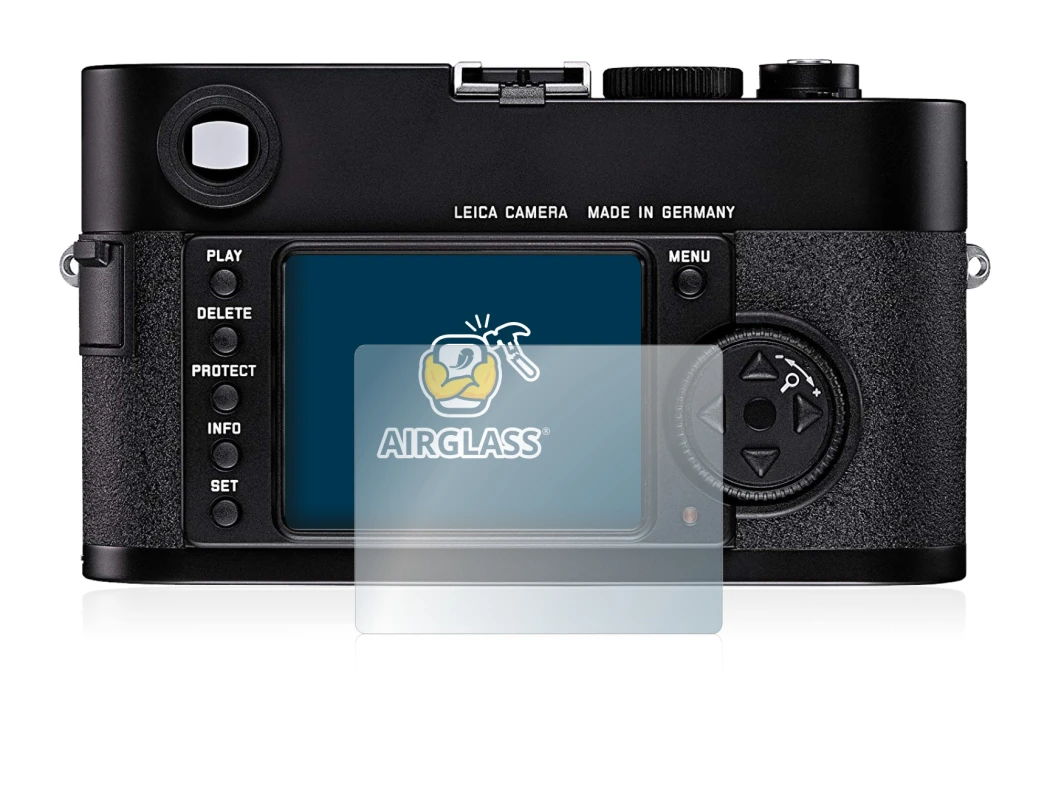 Image de l'appareil Leica M8 avec une grande variété de protections d'écran.