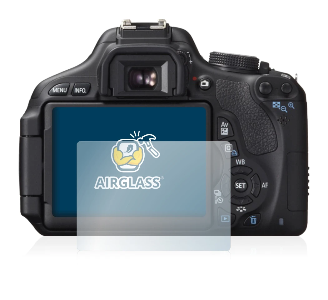 Image de l'appareil Canon EOS 600D avec une grande variété de protections d'écran.
