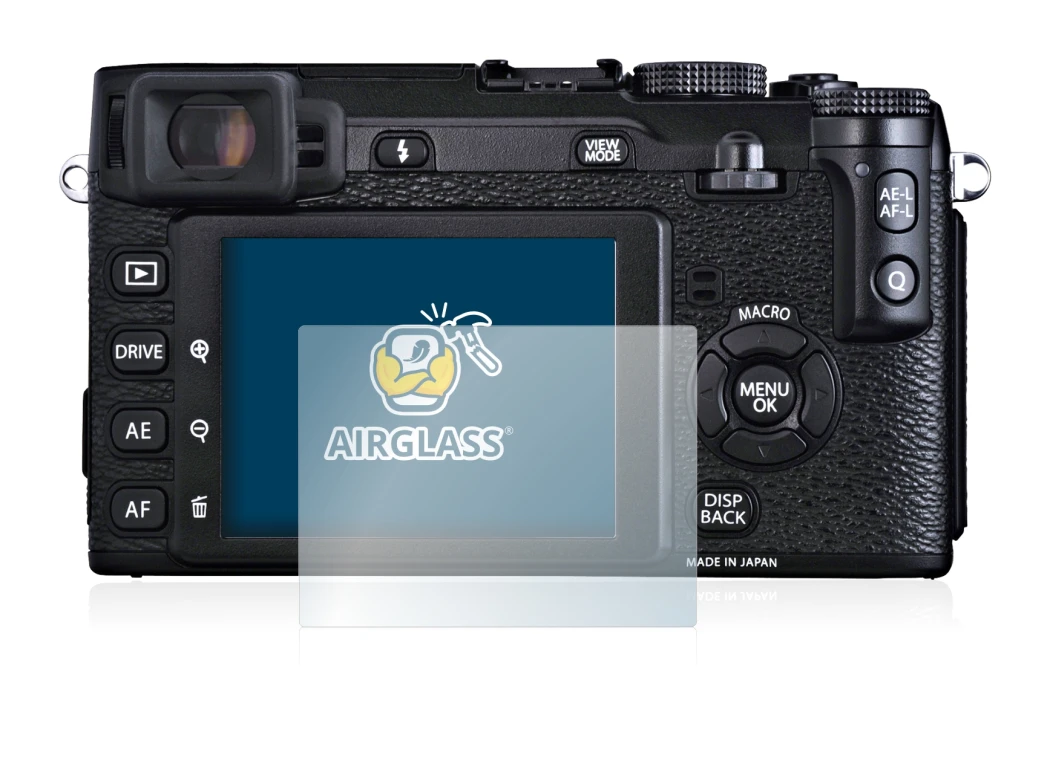 Image de l'appareil Fujifilm X-E1 avec une grande variété de protections d'écran.