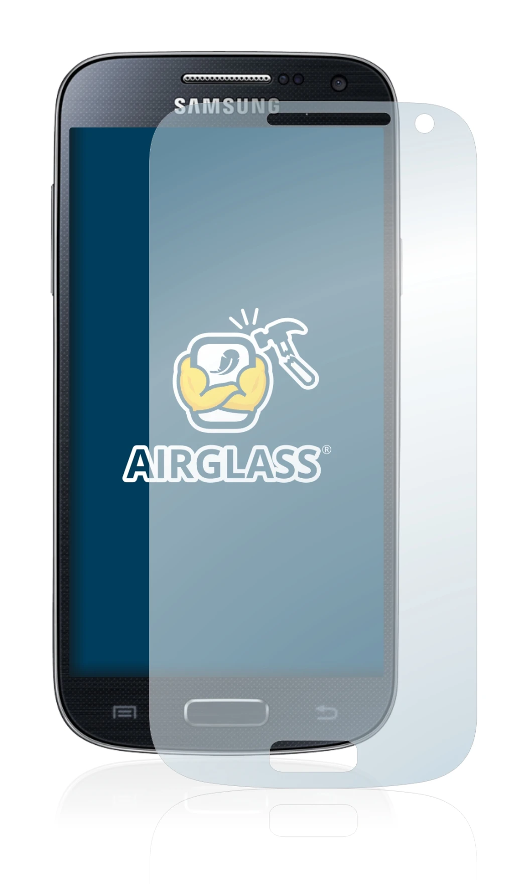 Image de l'appareil Samsung Galaxy S4 Mini LTE (4G) I9195 avec une grande variété de protections d'écran.