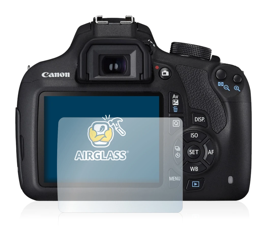 Image de l'appareil Canon EOS 1200D avec une grande variété de protections d'écran.