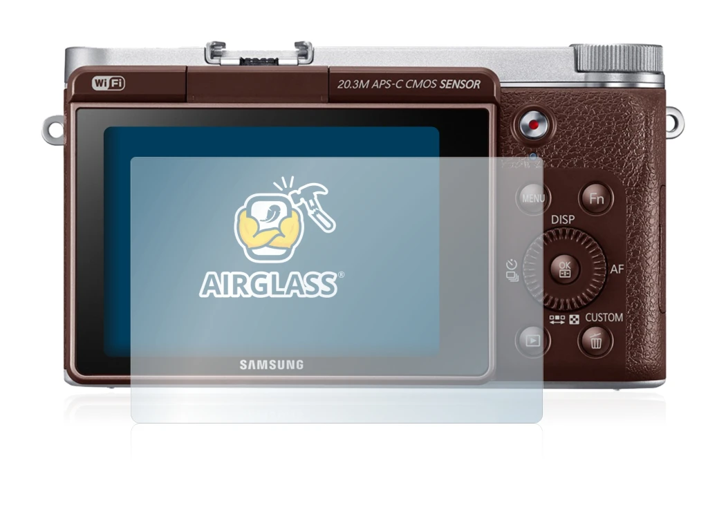 Image de l'appareil Samsung NX3000 avec une grande variété de protections d'écran.
