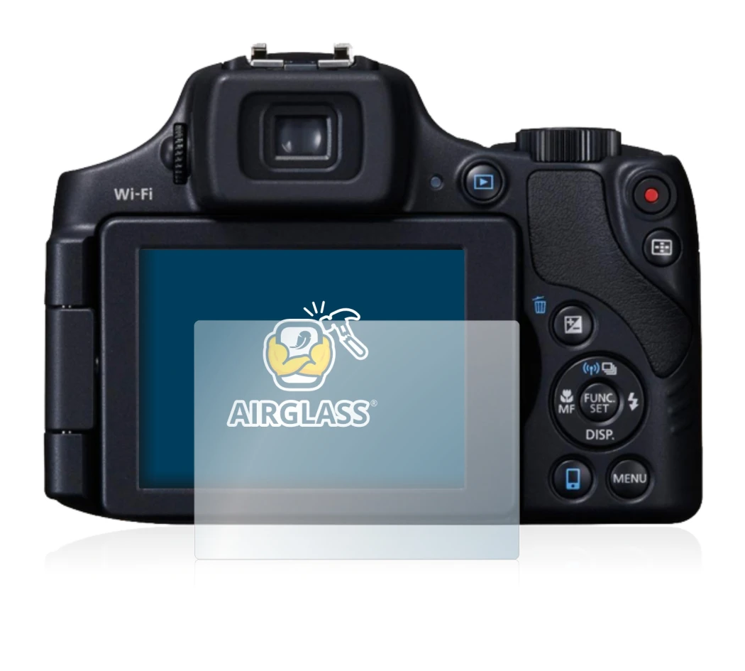 Image de l'appareil Canon PowerShot SX60 HS avec une grande variété de protections d'écran.