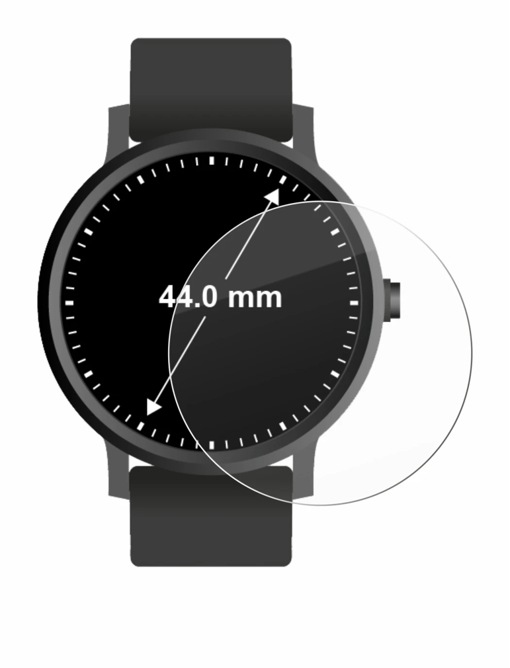 Image de l'appareil Montres (Circulaire, ø: 44 mm) avec une grande variété de protections d'écran.
