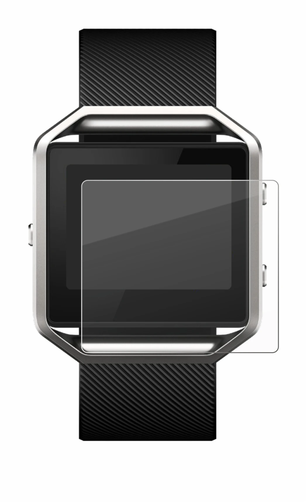 Image de l'appareil Fitbit Blaze avec une grande variété de protections d'écran.