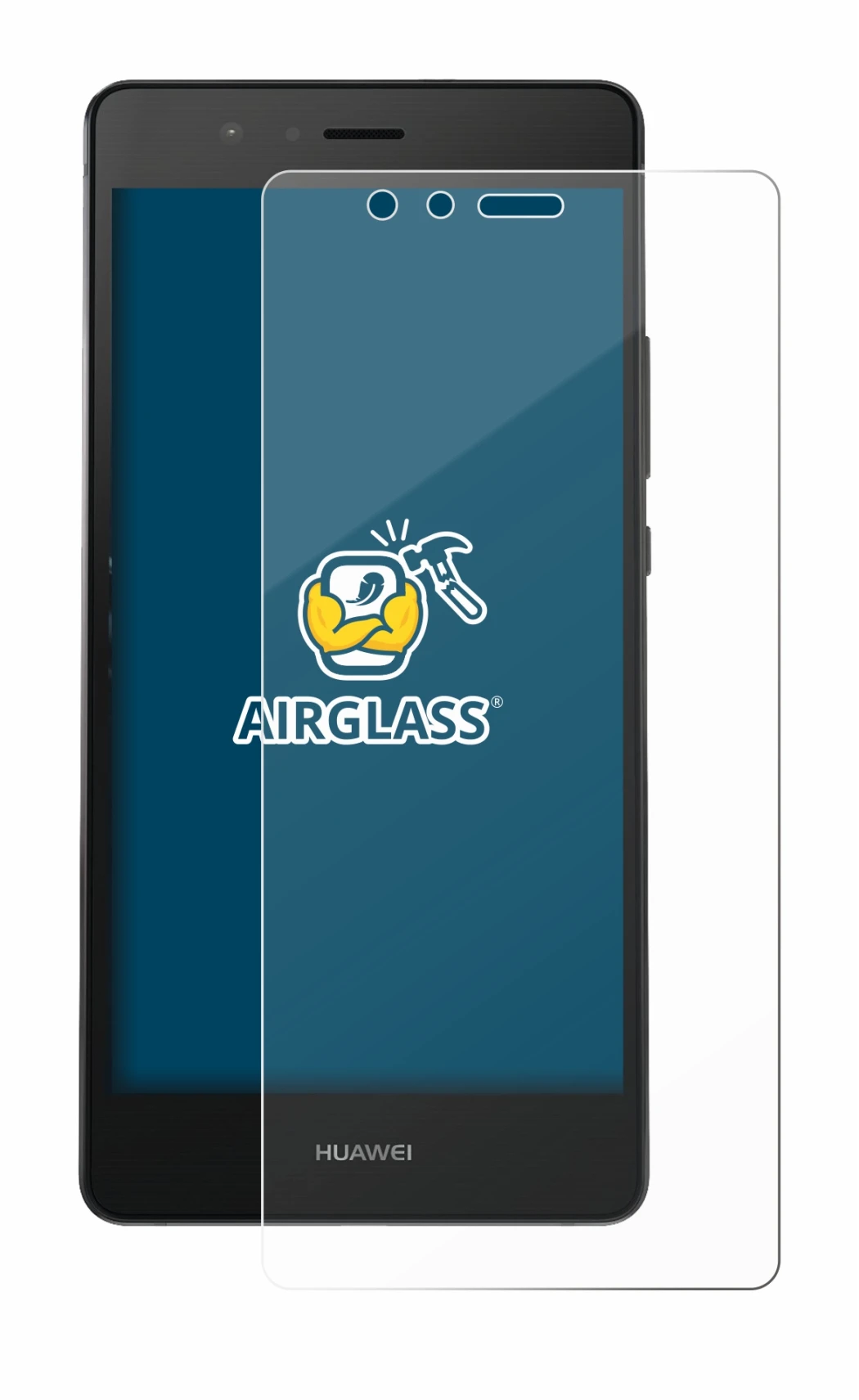 Image de l'appareil Huawei P9 avec une grande variété de protections d'écran.