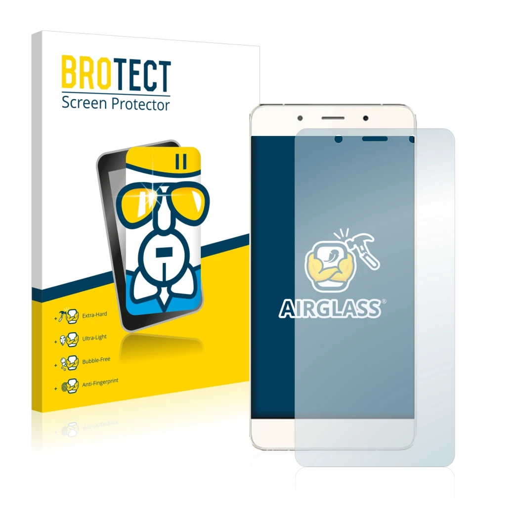 Face avant d’un emballage produit avec le logo de la marque BROTECT. À côté, l’appareil Hisense C1 est représenté avec la prot